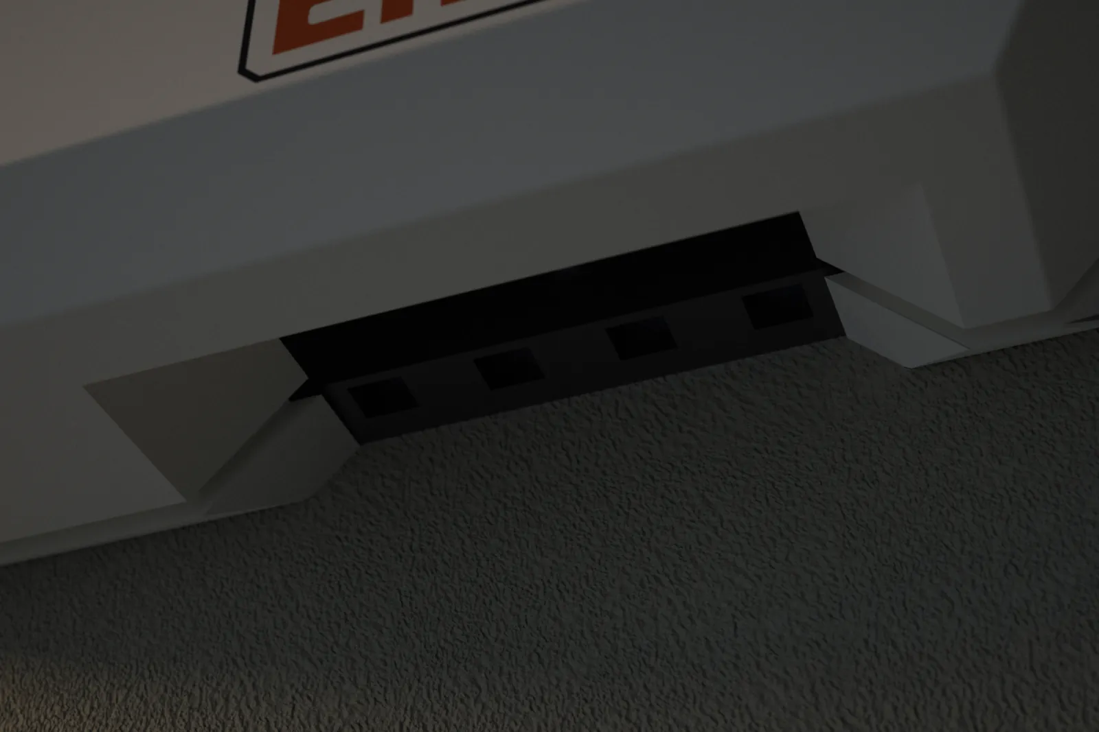 Close view of the port in the bottom of the case.